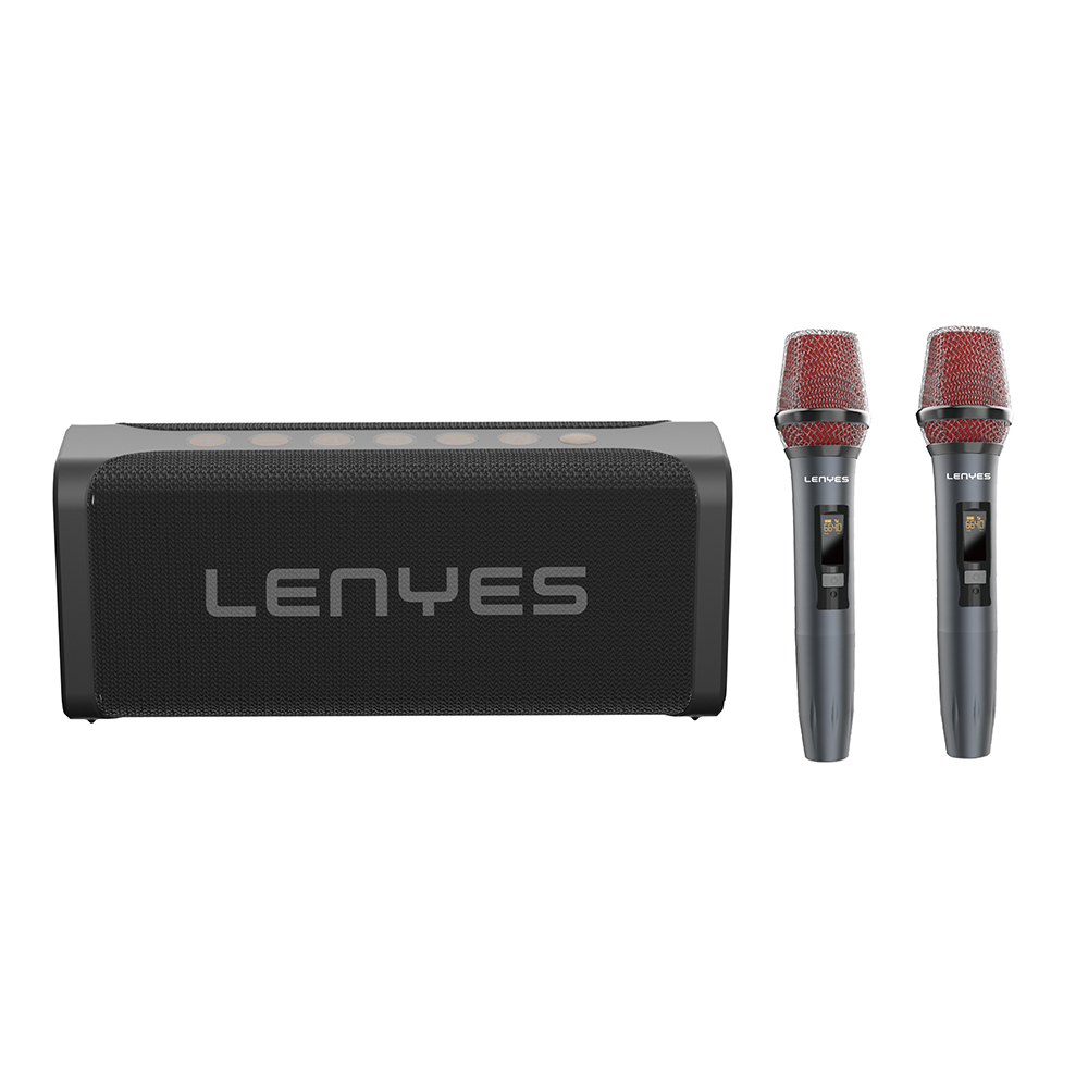Lenyes S829 Karaoke Mikrofonlu Bluetooth Speaker Hoparlör v5.0 - Siyah