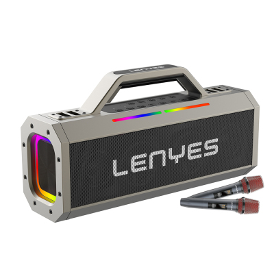 Lenyes S833 RGB Led Illuminated Bluetooth Speaker Speaker and Karaoke Bluetooth Microphone v5.0 - Lenyes