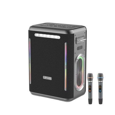 Lenyes S837 RGB Led Işıklı Bluetooth Speaker Hoparlör ve Karaoke Bluetooth Çift Mikrofon v5.0 - Lenyes