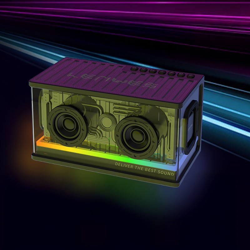 Lenyes S839 RGB Işıklı Taşınabilir TWS Bluetooth Hoparlör v5.2 - 5