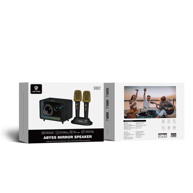 Lenyes S862 Su Geçirmez Mikrofonlu Çoklu Giriş Karaoke Bluetooth Hoparlör v5.3 120W - 10