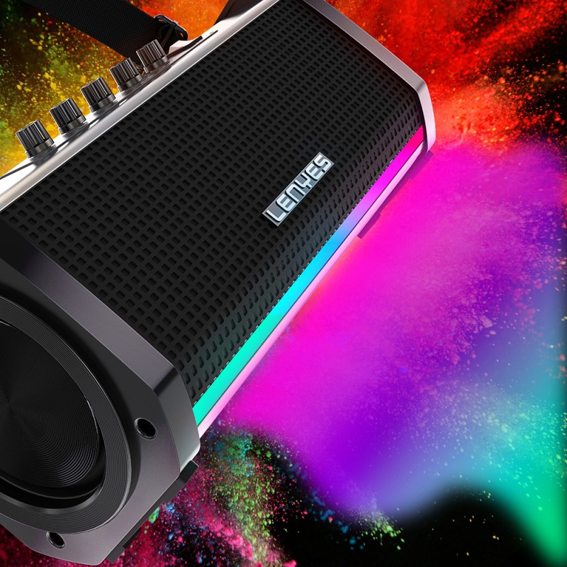 Lenyes S863 RGB Led Işıklı Mikrofonlu TWS Bluetooth Speaker Hoparlör v5.3 - 8