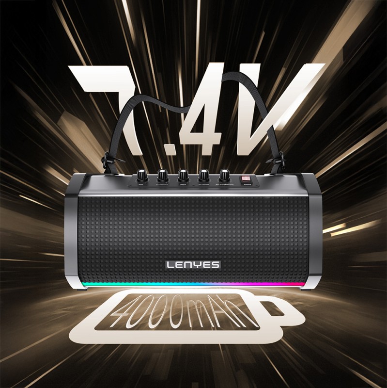 Lenyes S863 RGB LED Light Microphone TWS Bluetooth Speaker v5.3 - 6