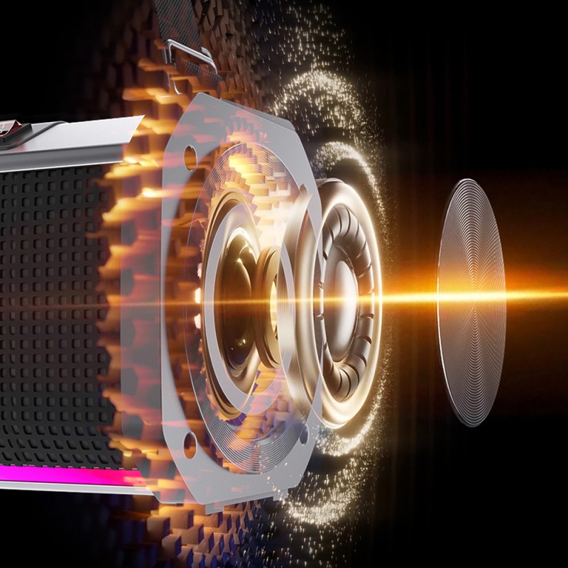Lenyes S863 RGB LED Light Microphone TWS Bluetooth Speaker v5.3 - 7