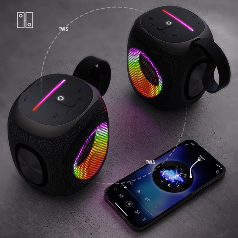 Lenyes S864 RGB Işıklı Taşınabilir TWS Bluetooth Speaker Hoparlör v5.3 - 7