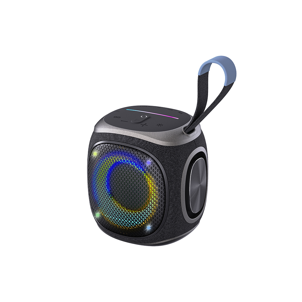 Lenyes S864 RGB Işıklı Taşınabilir TWS Bluetooth Speaker Hoparlör v5.3 - Siyah