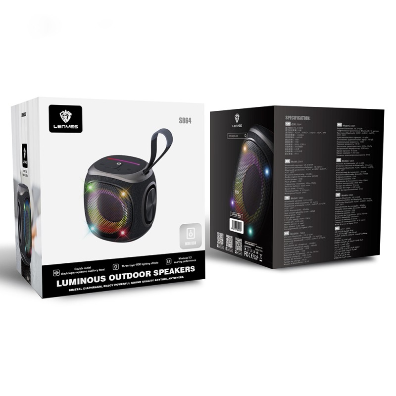 Lenyes S864 RGB Lighted Portable TWS Bluetooth Speaker Speaker v5.3 - 8