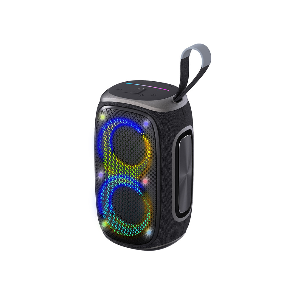 Lenyes S865 Luminous Serisi Su Geçirmez Çoklu Giriş RGB Işıklı TWS Bluetooth Hoparlör v5.3 40W - Siyah
