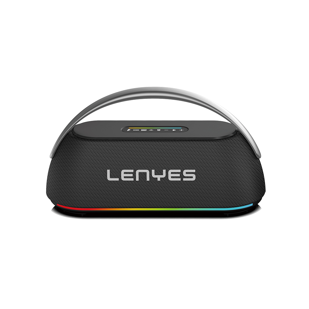 Lenyes S869 RGB Işıklı Çift Mikrofonlu Taşınabilir Bluetooth Hoparlör v5.3 - Siyah