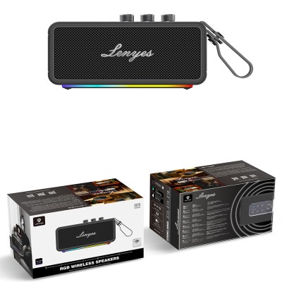 Lenyes S876 Supreme Serisi RGB Işıklı Taşınabilir Su Geçirmez TWS Bluetooth Hoparlör v5.3 45W - 18