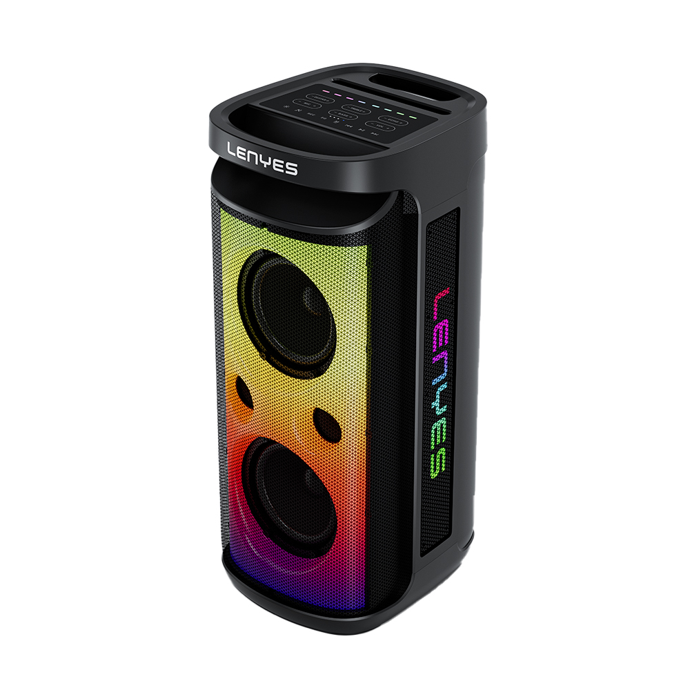 Lenyes S882 Su Geçirmez Mikrofonlu Çoklu Giriş RGB Işıklı TWS Karaoke FM Bluetooth Hoparlör v5.3 200W - Siyah