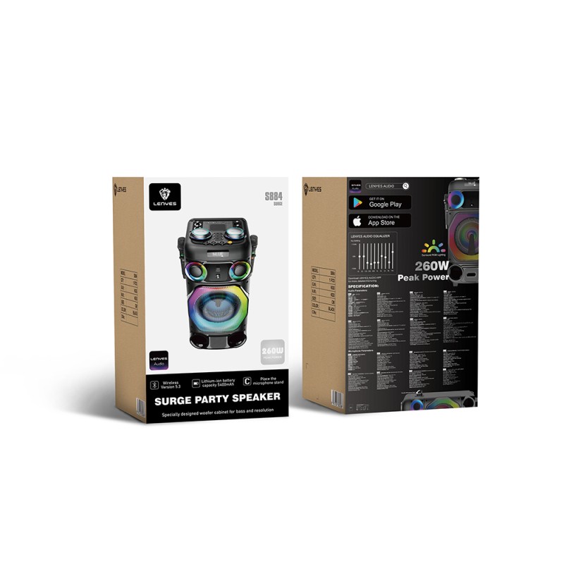 Lenyes S884 RGB Light Dual Microphone Wireless TWS Bluetooth Speaker v5.3 - 3