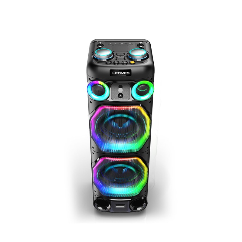 Lenyes S885 RGB Işıklı Çift Mikrofonlu Kablosuz TWS Bluetooth Speaker Hoparlör v5.3 - 2