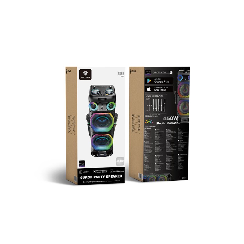 Lenyes S885 RGB Light Dual Microphone Wireless TWS Bluetooth Speaker v5.3 - 3