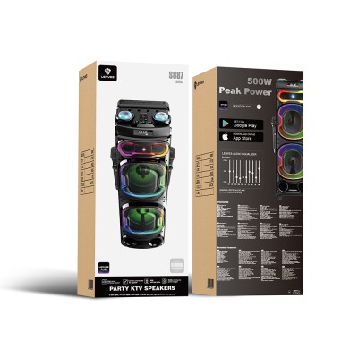 Lenyes S887 RGB Işıklı Çift Mikrofonlu Kablosuz TWS Bluetooth Speaker Hoparlör v5.3 - 3