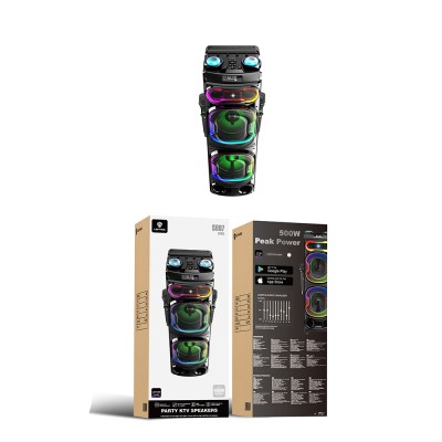 Lenyes S887 RGB Işıklı Çift Mikrofonlu Kablosuz TWS Bluetooth Speaker Hoparlör v5.3 - 4