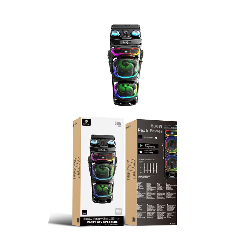 Lenyes S887 RGB Light Dual Microphone Wireless TWS Bluetooth Speaker v5.3 - 4