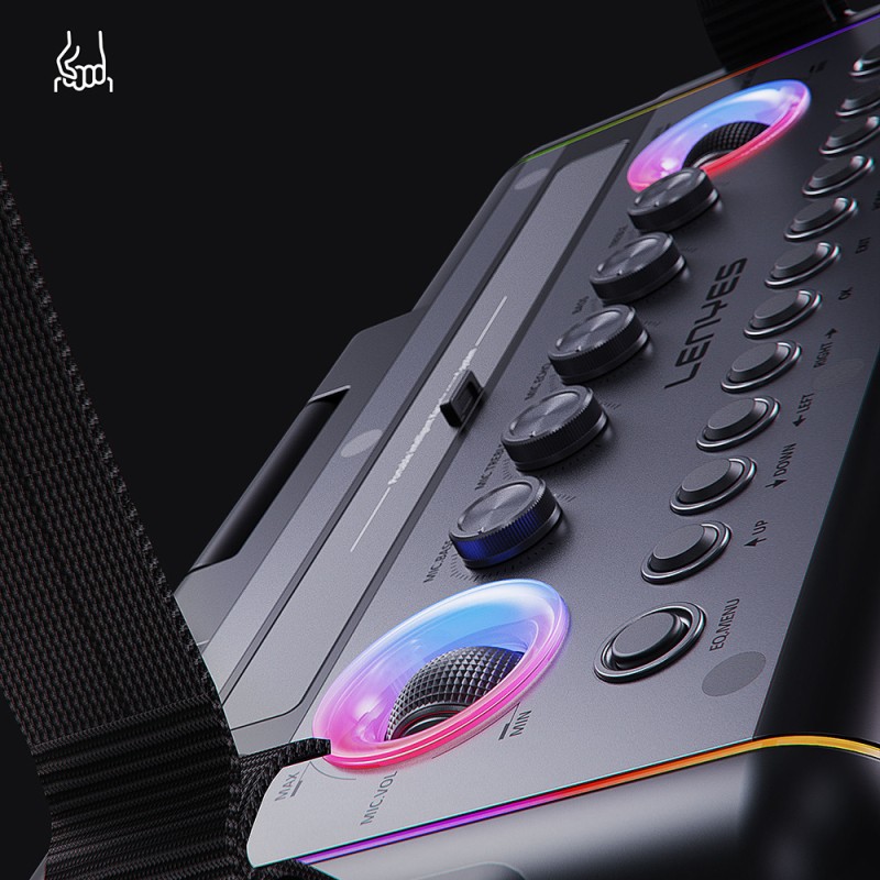 Lenyes S892 RGB Işıklı Mikrofonlu Dokunmatik Ekranlı Taşınabilir TWS Bluetooth Speaker Hoparlör v5.3 300W - 4