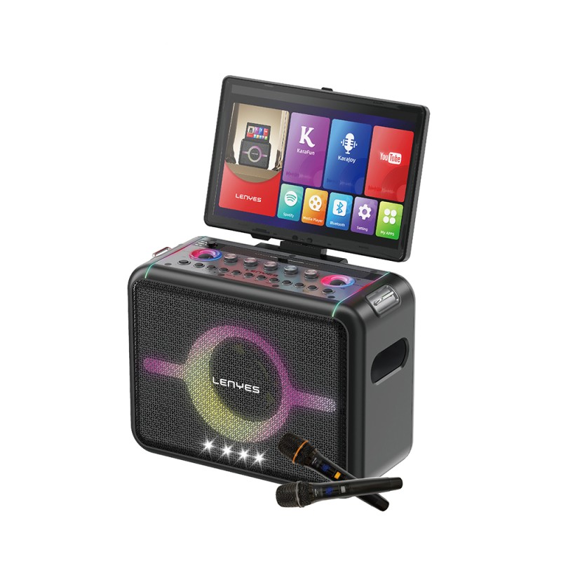 Lenyes S892 RGB Işıklı Mikrofonlu Dokunmatik Ekranlı Taşınabilir TWS Bluetooth Speaker Hoparlör v5.3 300W - 1