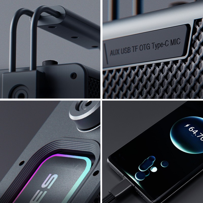 Lenyes Titan 1 Serisi RGB Işıklı Çift Mikrofonlu Bluetooth Speaker Hoparlör v5.3 5000mAh - 7