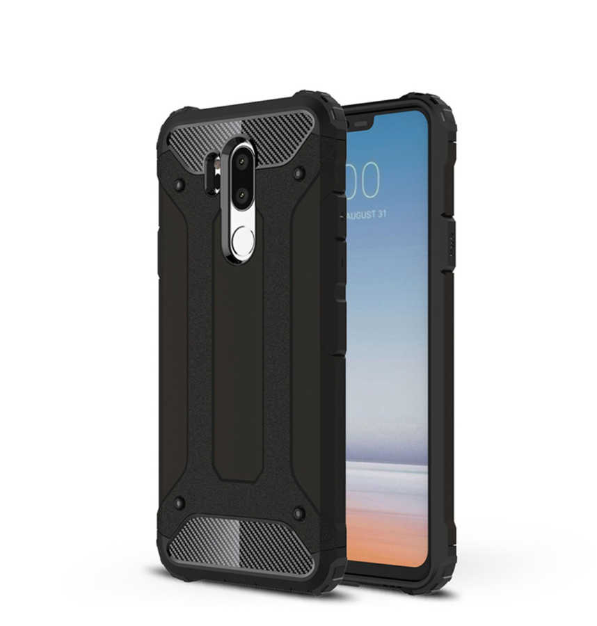 LG G7 Kılıf Zore Crash Silikon Kapak - Siyah