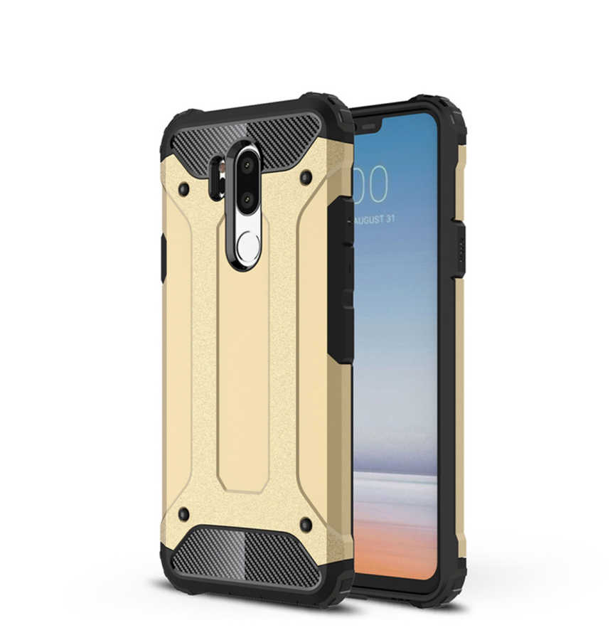 LG G7 Kılıf Zore Crash Silikon Kapak - Gold