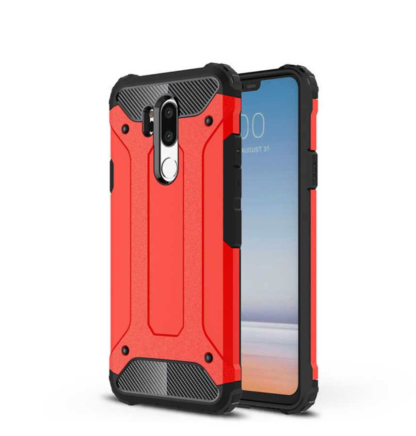 LG G7 Kılıf Zore Crash Silikon Kapak - Kırmızı