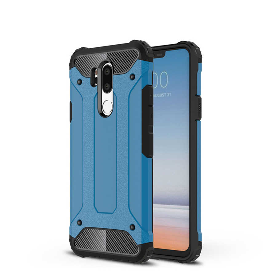 LG G7 Kılıf Zore Crash Silikon Kapak - Mavi