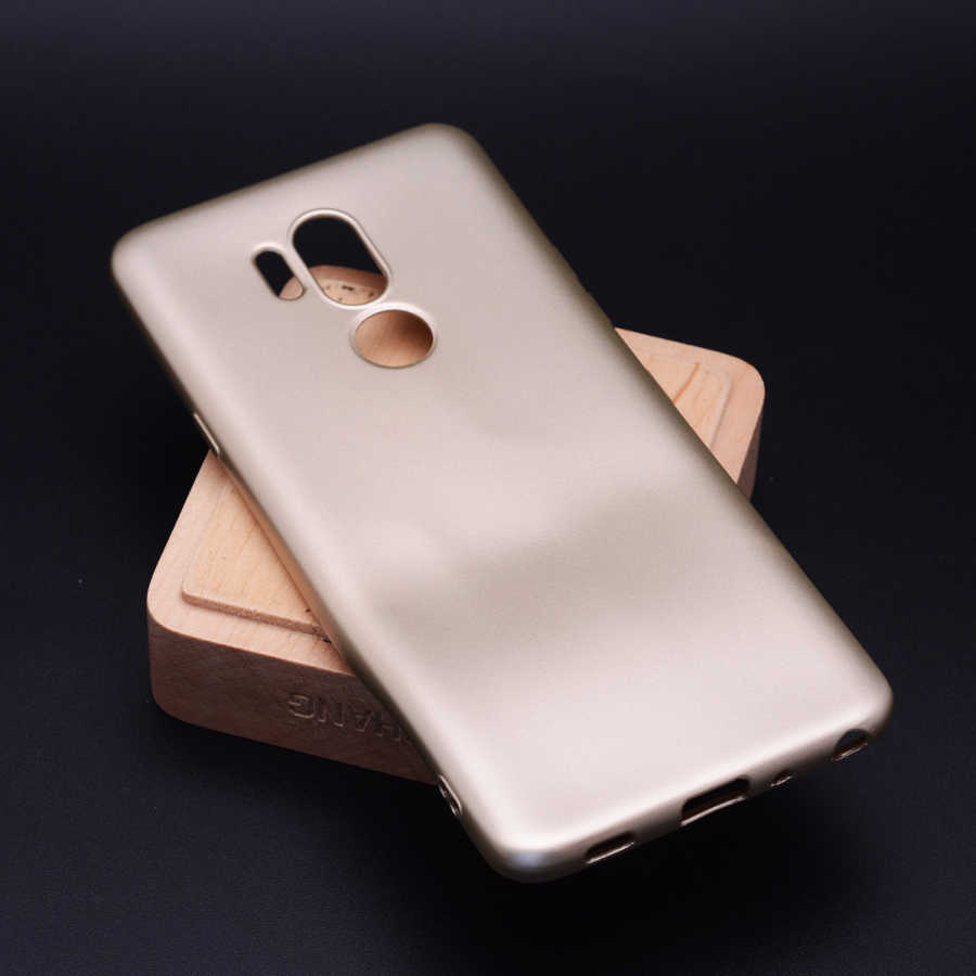 LG G7 Kılıf Zore Premier Silikon Kapak - Gold