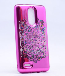 LG K10 2017 Case Zore Lazer Çiçekli Sıvılı Silicon - Zore