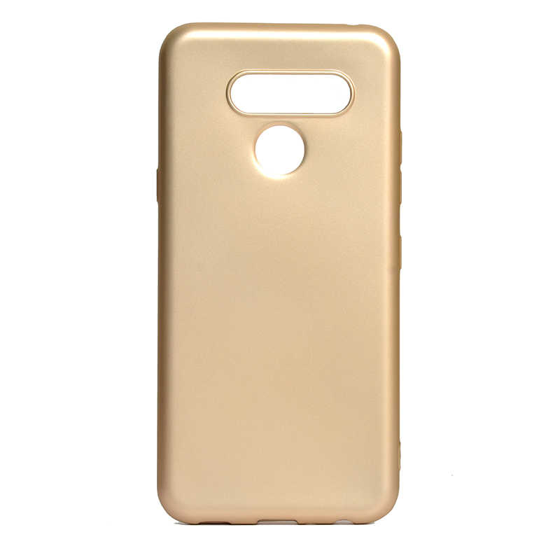 LG Q60 Kılıf Zore Premier Silikon Kapak - Gold
