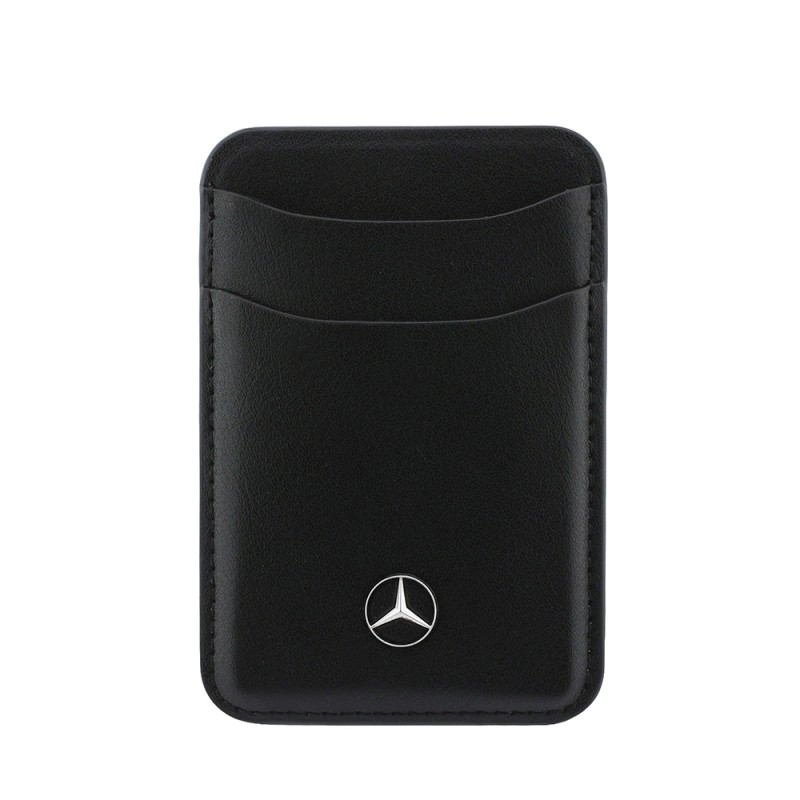 Mercedes Benz Orjinal Lisanslı Yeni Nesil 2 Hazneli Metal Logolu Deri Magnetik Kartlık - 1