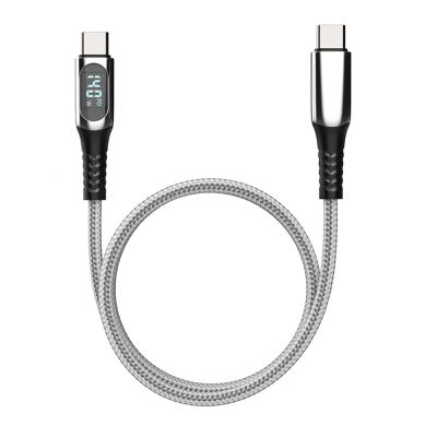 Micflip A08 Type-C to Type-C Data and Charging Cable with Digital LED Display, 140W, 1M - Micflip