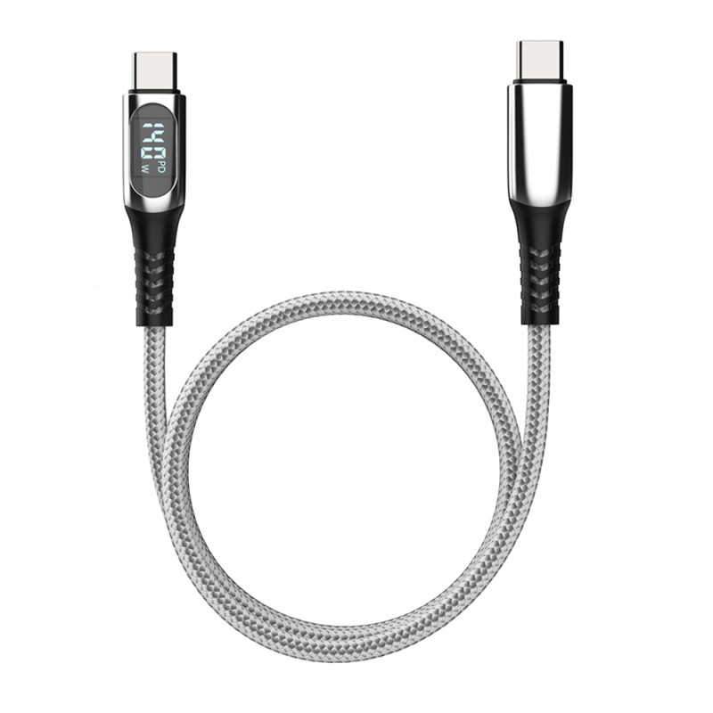 Micflip A08 Type-C to Type-C Dijital LED Göstergeli Data ve Şarj Kablosu 140W 1M - 1
