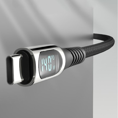 Micflip A08 Type-C to Type-C Dijital LED Göstergeli Data ve Şarj Kablosu 140W 1M - 9