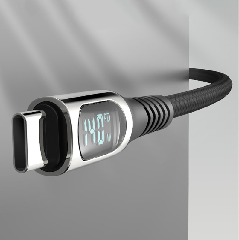 Micflip A08 Type-C to Type-C Dijital LED Göstergeli Data ve Şarj Kablosu 140W 1M - 9
