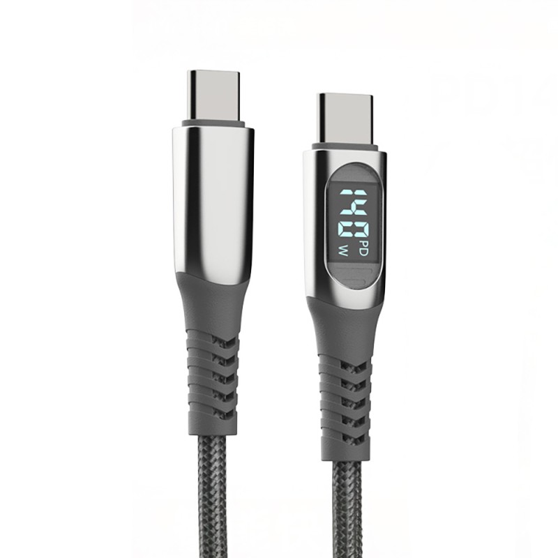 Micflip A08 Type-C to Type-C Dijital LED Göstergeli Data ve Şarj Kablosu 140W 1M - 3