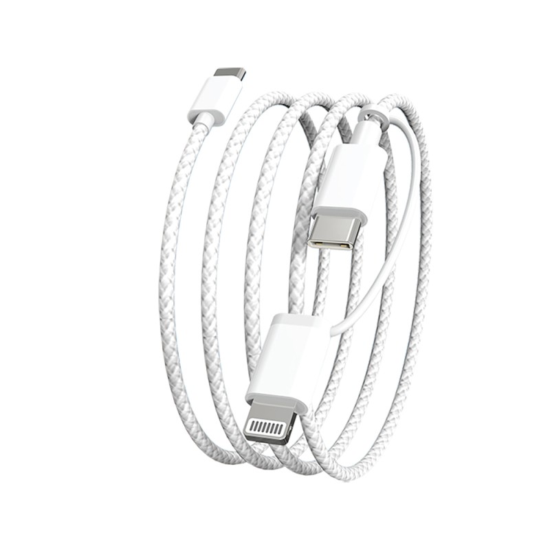 Micflip A22 2-in-1 PD Type-C to Type-C + Lightning MFI Certified Data and Charging Cable 240W 1M - 4