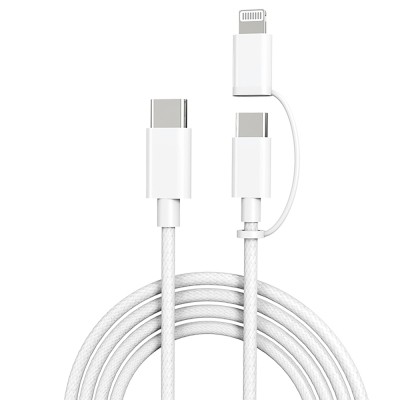 Micflip A22 2-in-1 PD Type-C to Type-C + Lightning MFI Certified Data and Charging Cable 240W 1M - 3