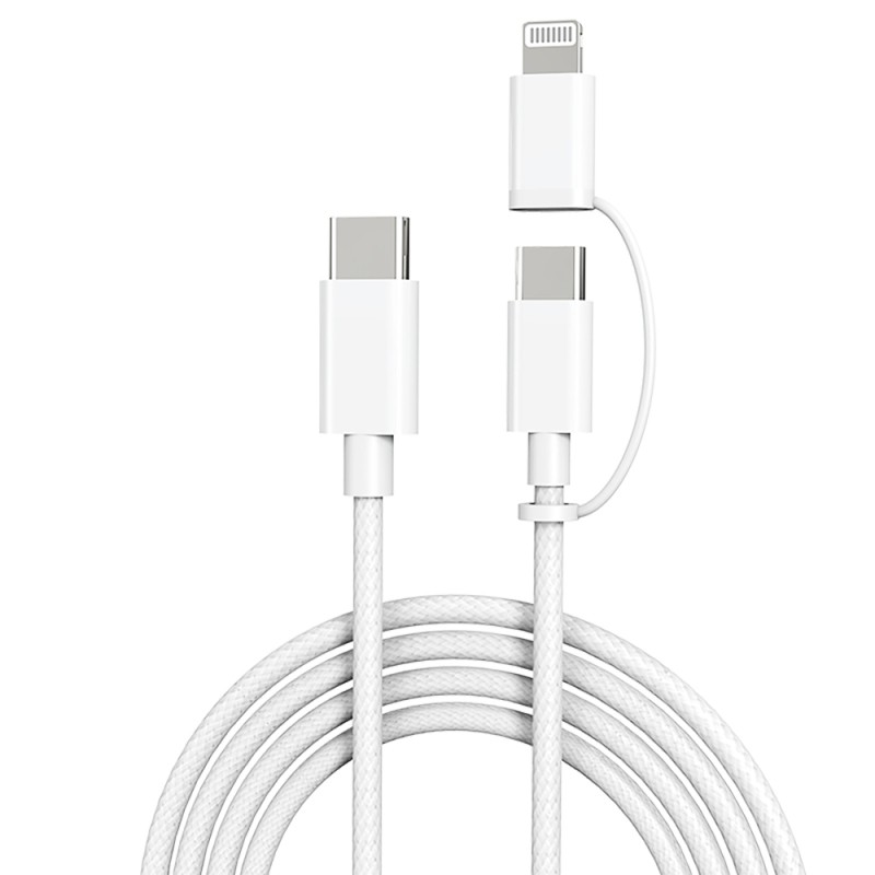 Micflip A22 2-in-1 PD Type-C to Type-C + Lightning MFI Certified Data and Charging Cable 240W 1M - 3