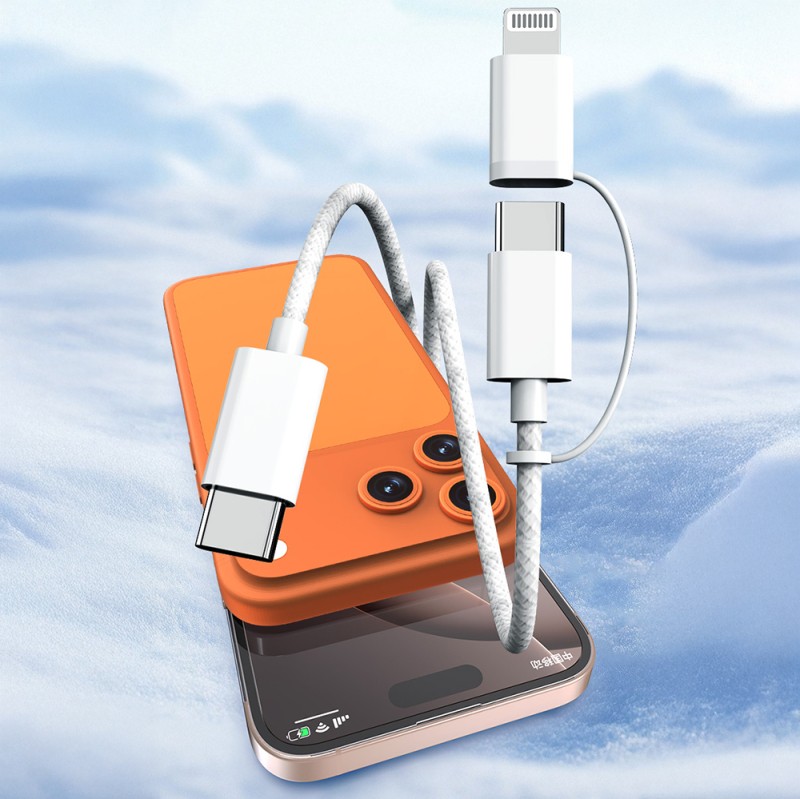 Micflip A22 2in1 PD Type-C to Type-C + Lightning MFI Sertifikalı Data ve Şarj Kablosu 240W 1M - 6