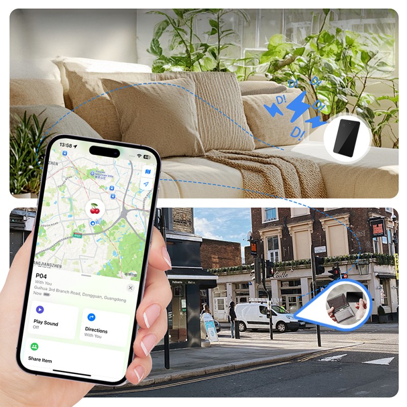 Micflip P045 Waterproof Smart Tracking Card with Wireless Charging for iOS and Android Devices - 5