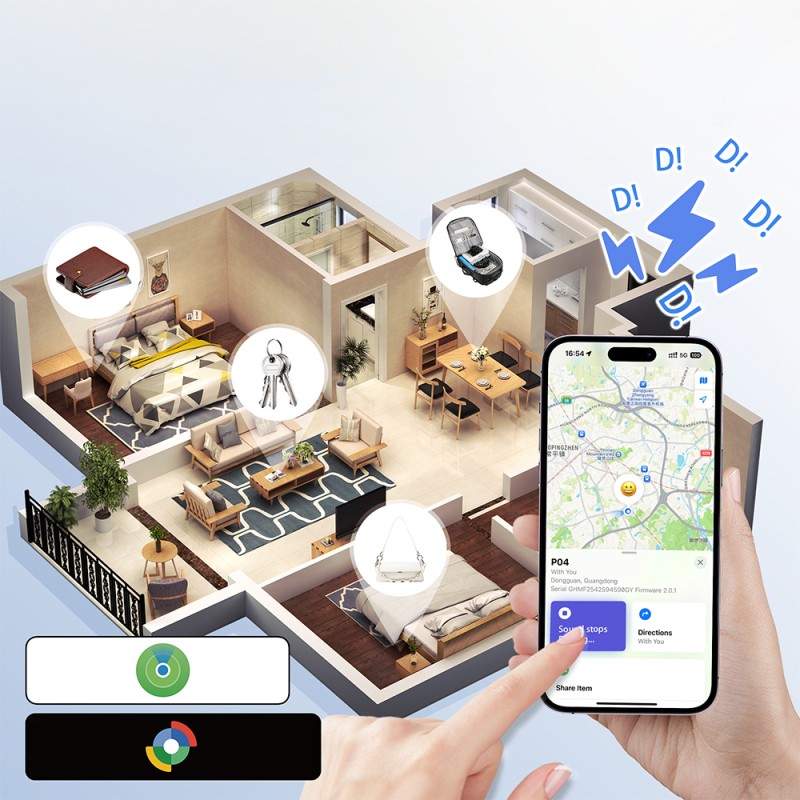 Micflip P045 Waterproof Smart Tracking Card with Wireless Charging for iOS and Android Devices - 7