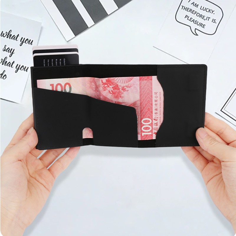 Micflip P15 Three Fold Genuine Leather Card Holder with Smart Tracking Feature - 11