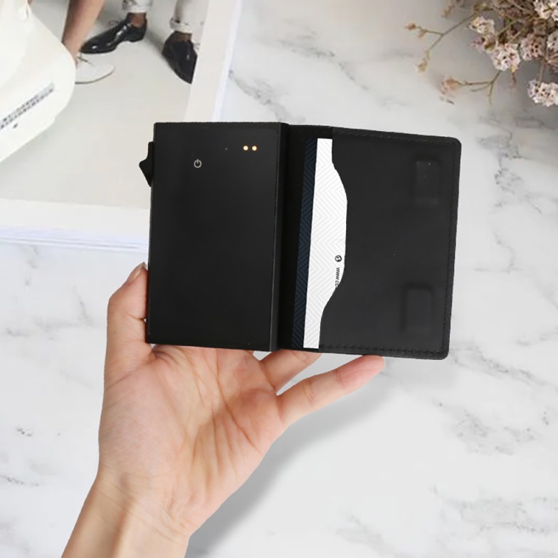 Micflip P15 Three Fold Genuine Leather Card Holder with Smart Tracking Feature - 12