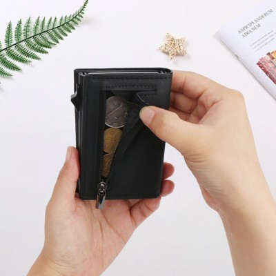 Micflip P15 Three Fold Genuine Leather Card Holder with Smart Tracking Feature - 13