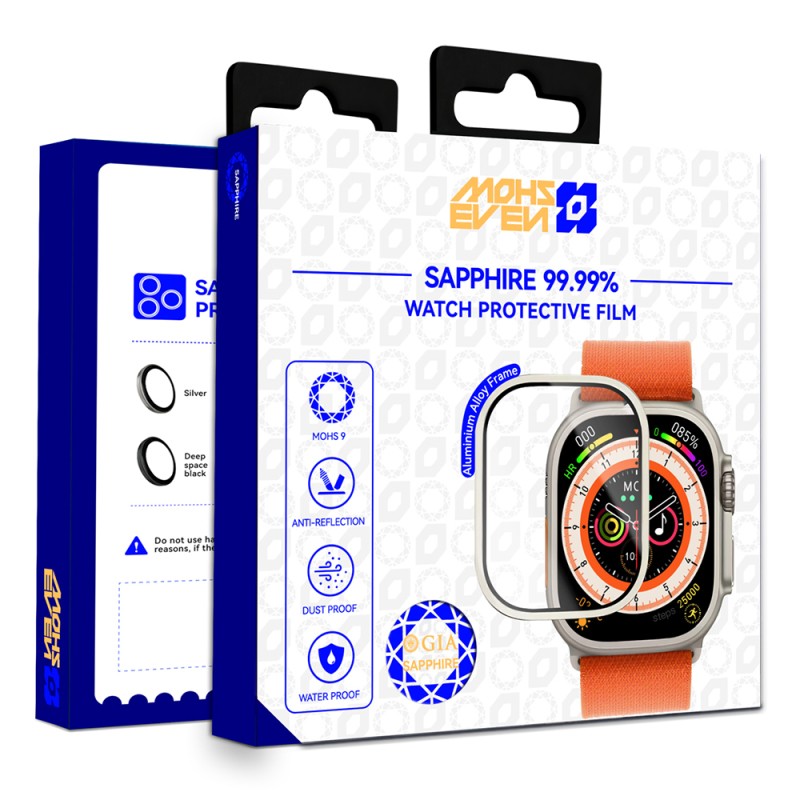 Mohseven Apple Watch Ultra 49mm iWatch Series Sapphire Smartwatch Tempered Glass Screen Protector - 9