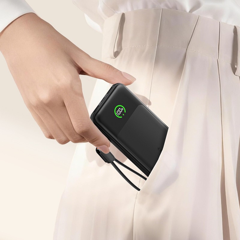 Movespeed MSP19 Dijital LED Göstergeli Type-C Kablolu Powerbank 22.5W 10.000mAh - 11