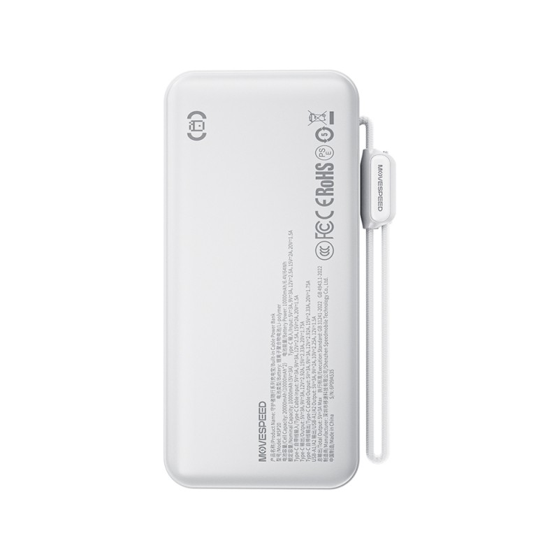 Movespeed MSP20 Dijital LED Göstergeli Type-C Kablolu Powerbank 35W 20.000mAh - 5