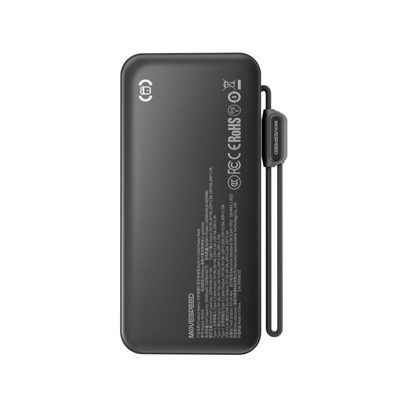Movespeed MSP20 Dijital LED Göstergeli Type-C Kablolu Powerbank 35W 20.000mAh - 6